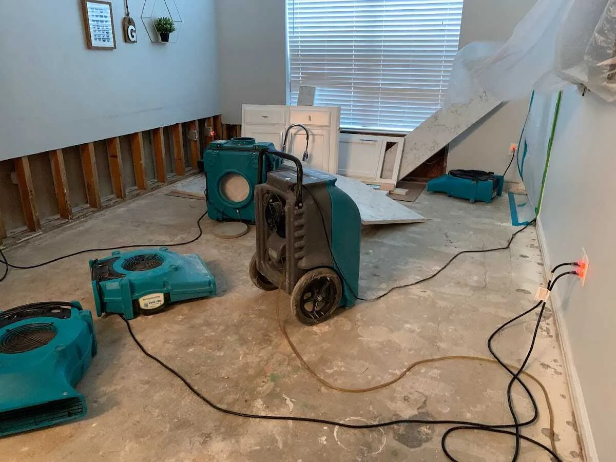 Dehumidifier in flood-cut room for Water Extraction & Removal in Gresham Park